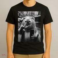 Funny Capybara Gifts Cool Capybara Selfie T-Shirt thumb 3
