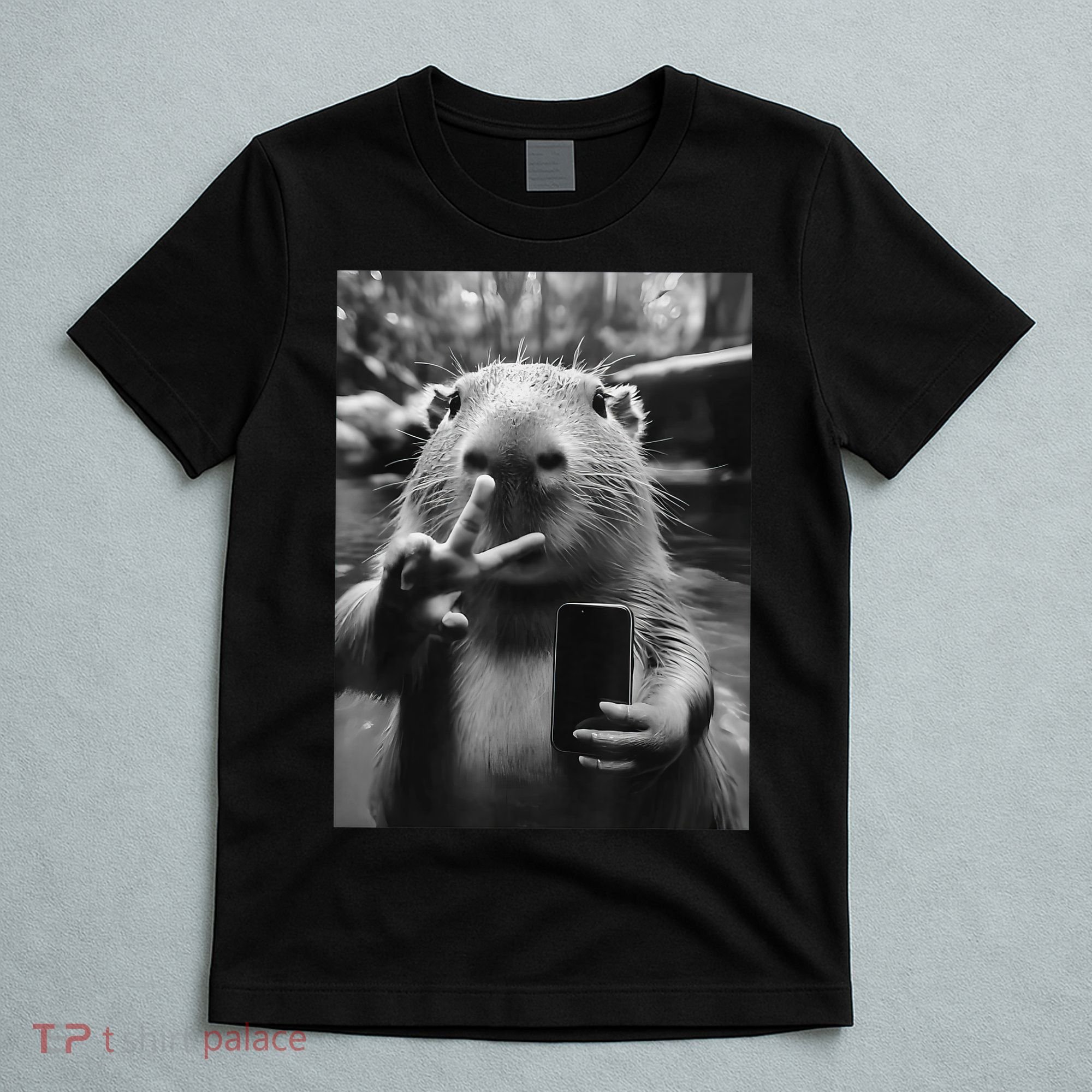 Funny Capybara Gifts Cool Capybara Selfie T-Shirt