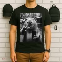 Funny Capybara Gifts Cool Capybara Selfie T-Shirt thumb 6