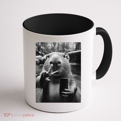Funny Capybara Gifts Cool Capybara Selfie Coffee Mug back