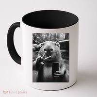 Funny Capybara Gifts Cool Capybara Selfie Coffee Mug thumb 0
