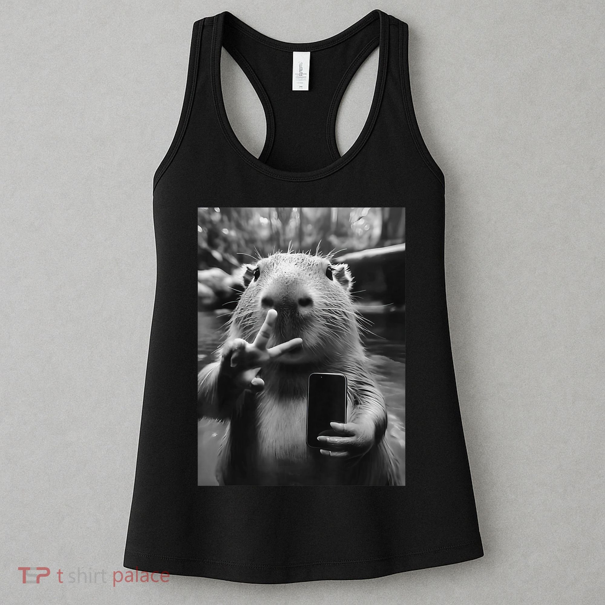 Funny Capybara Gifts Cool Capybara Selfie Women's Tank Top
