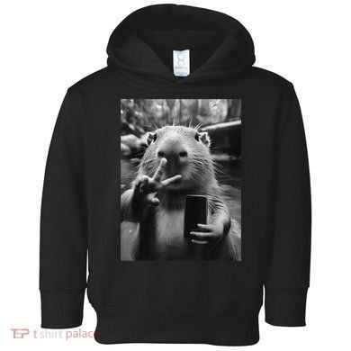 Funny Capybara Gifts Cool Capybara Selfie Toddler Hoodie