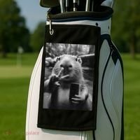 Funny Capybara Gifts Cool Capybara Selfie Golf Towel thumb 2