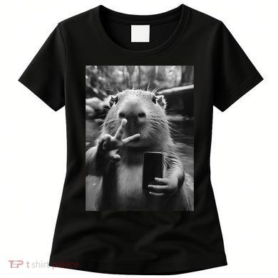 Funny Capybara Gifts Cool Capybara Selfie Women's T-Shirt