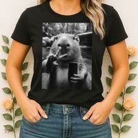 Funny Capybara Gifts Cool Capybara Selfie Women's T-Shirt thumb 2