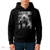Funny Capybara Gifts Cool Capybara Selfie Kids Hoodie thumb 4