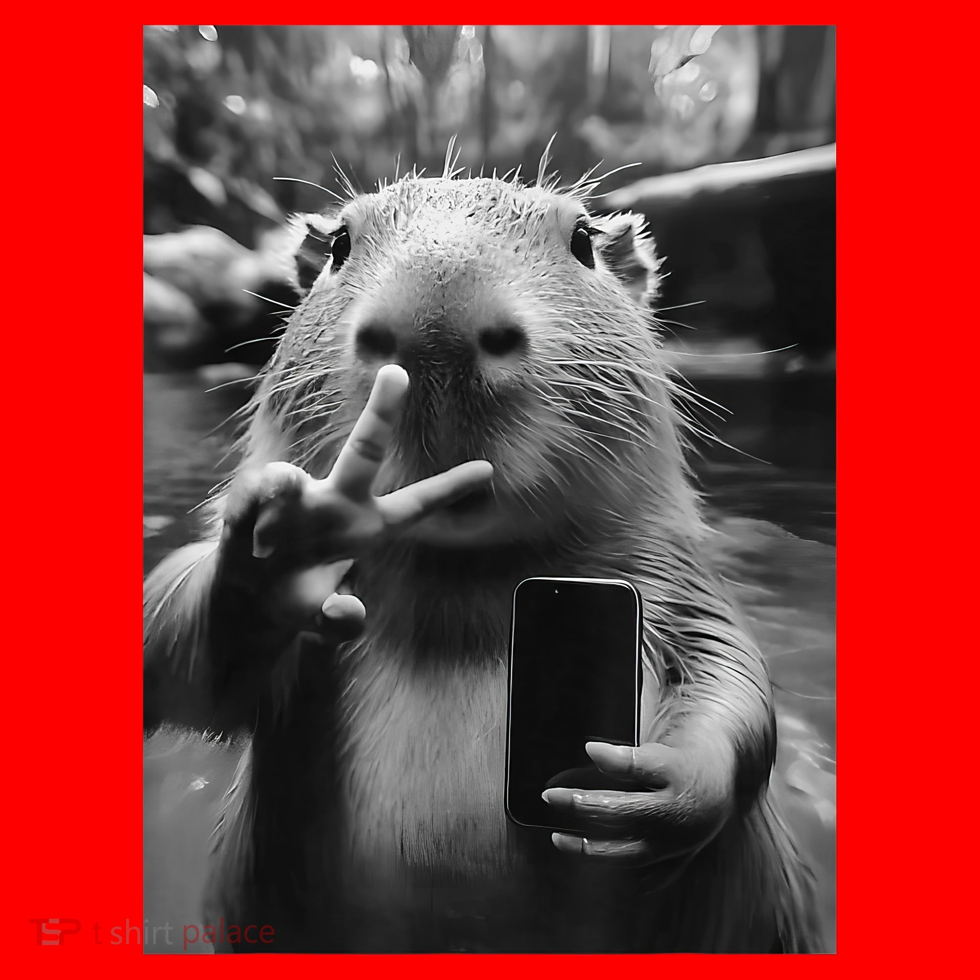 Funny Capybara Gifts Cool Capybara Selfie Santa Hat