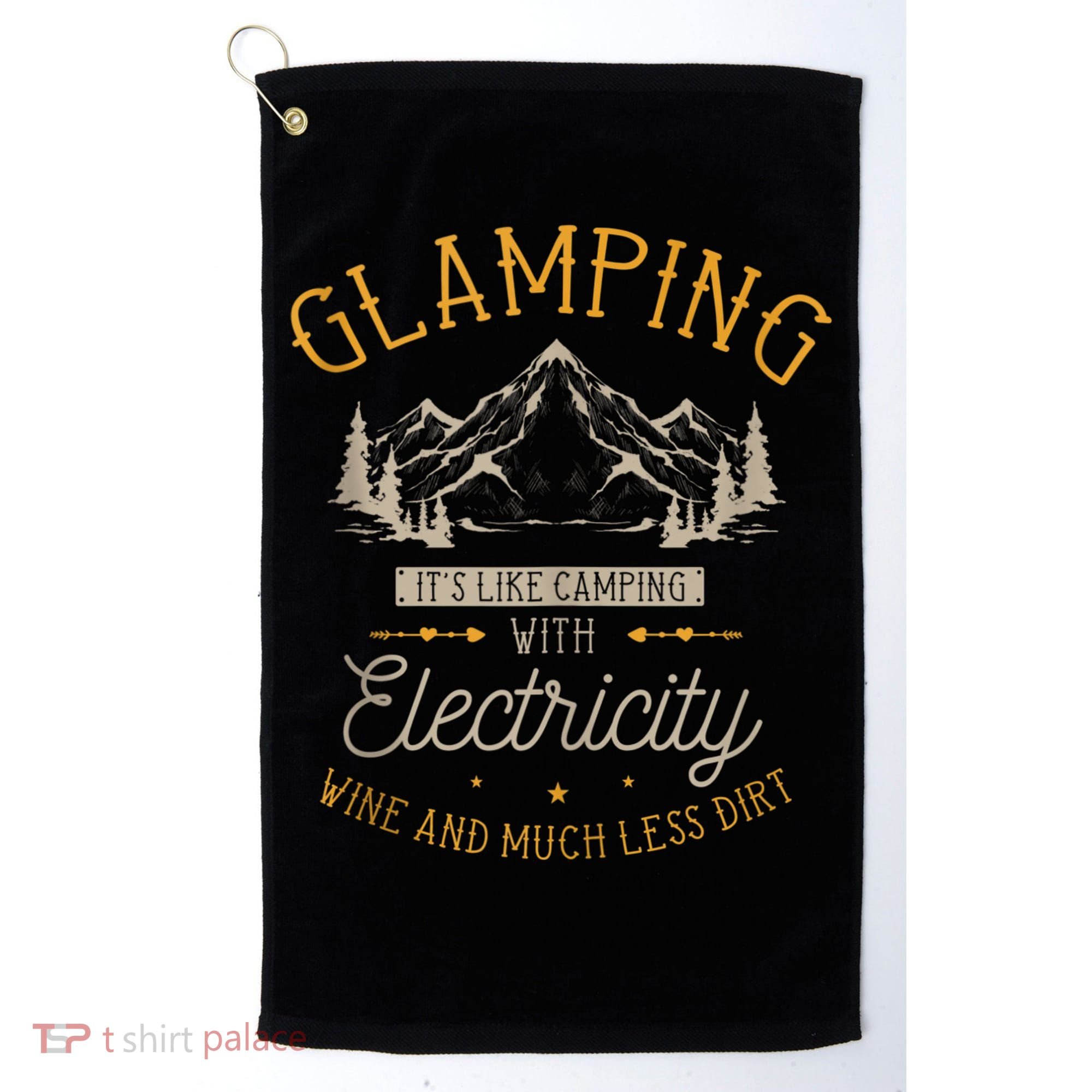 Funny Camper Glamping Nature Drinking Golf Towel