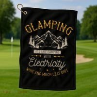 Funny Camper Glamping Nature Drinking Golf Towel thumb 1