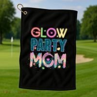 Funny Cute Glow Party Mom Golf Towel thumb 1