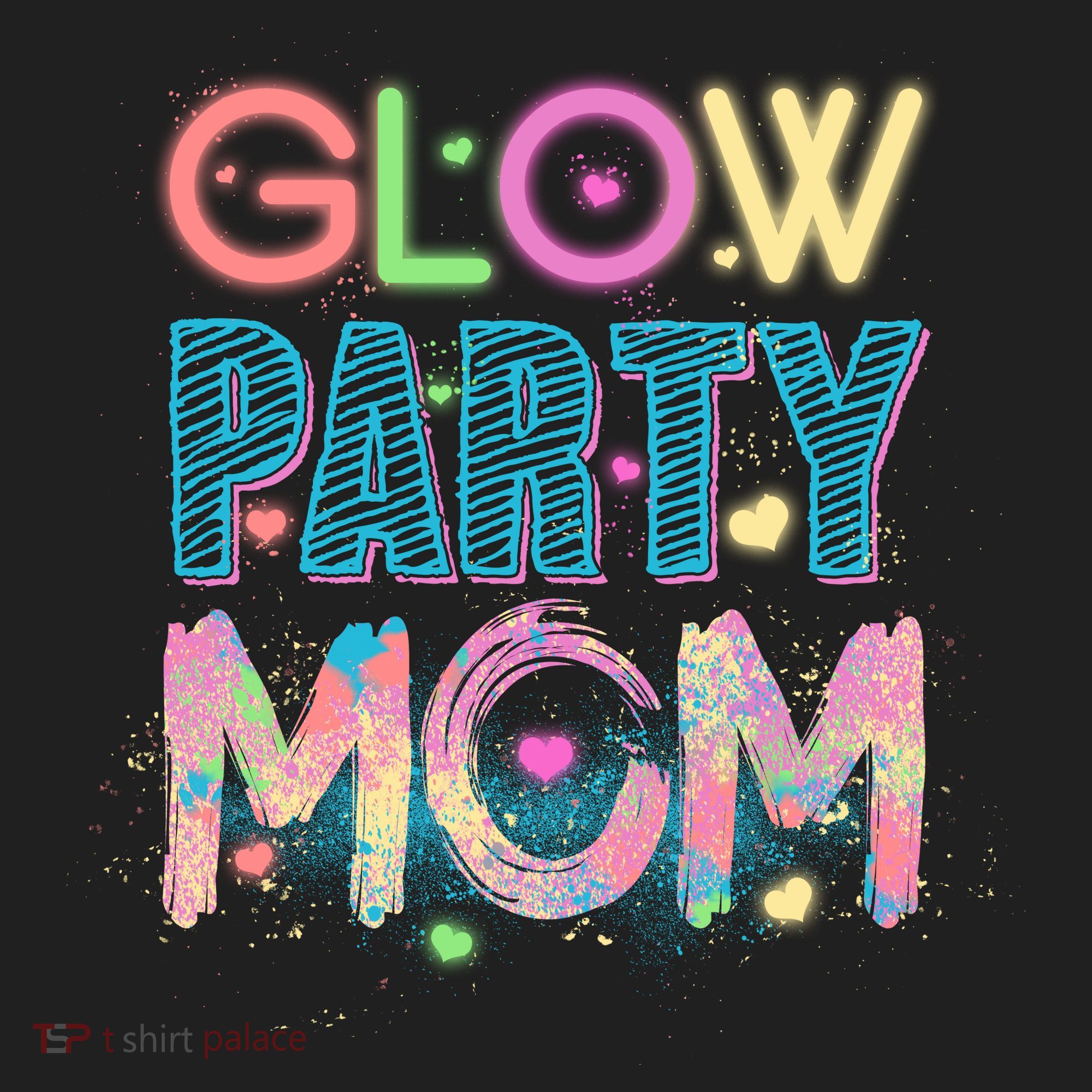 Funny Cute Glow Party Mom Golf Towel