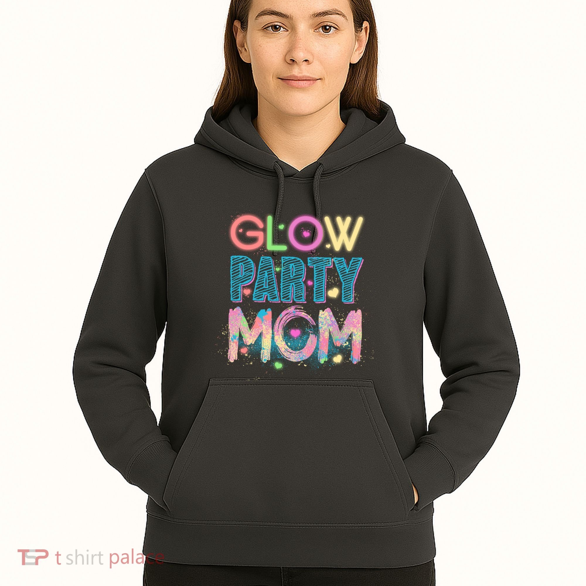 Funny Cute Glow Party Mom Hoodie