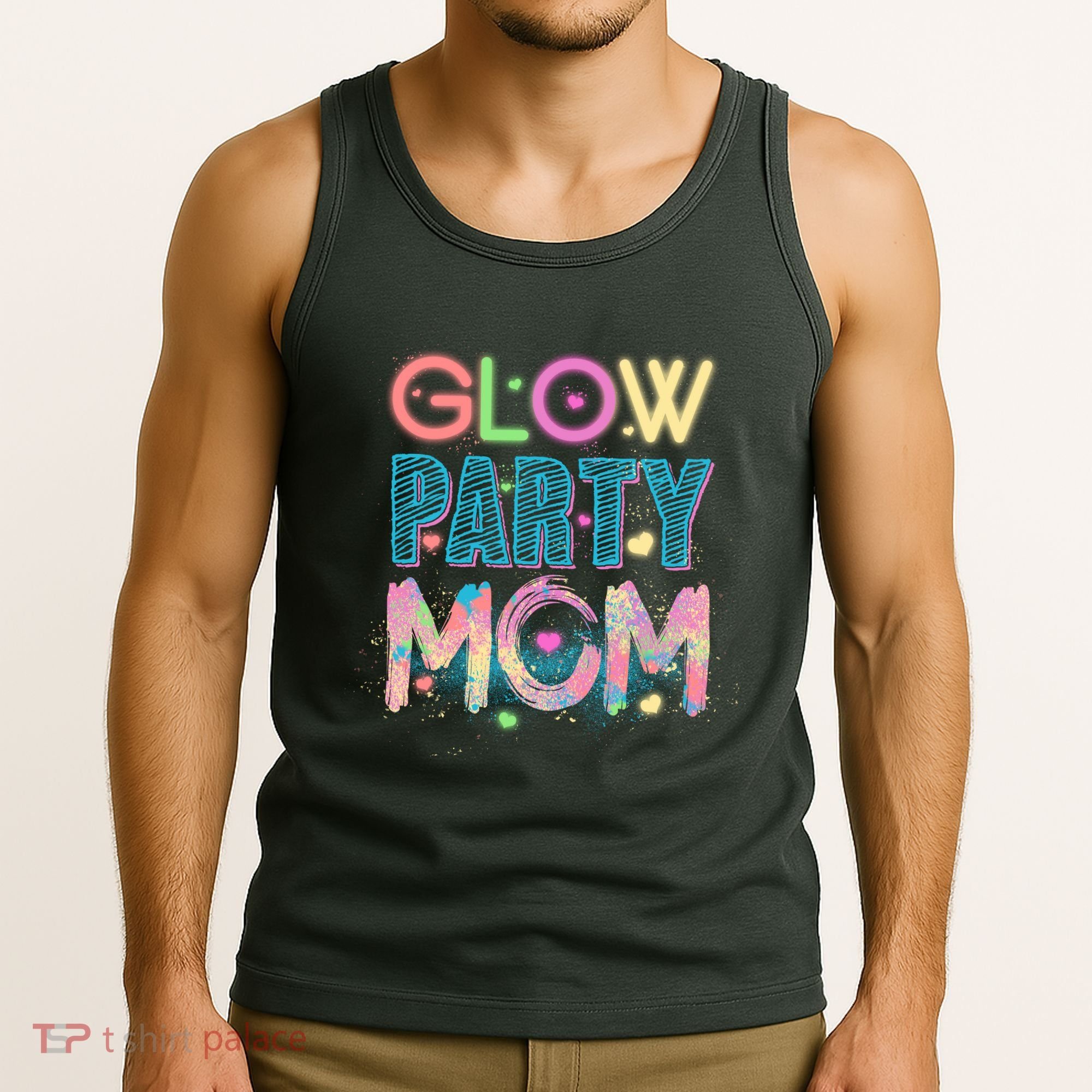 Funny Cute Glow Party Mom Tank Top