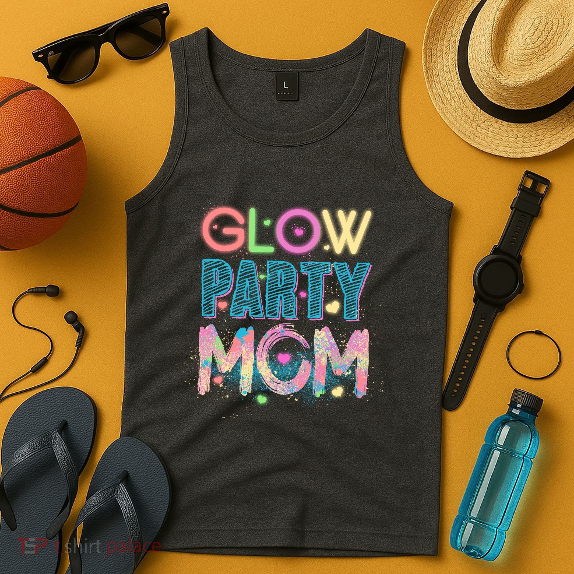 Funny Cute Glow Party Mom Tank Top