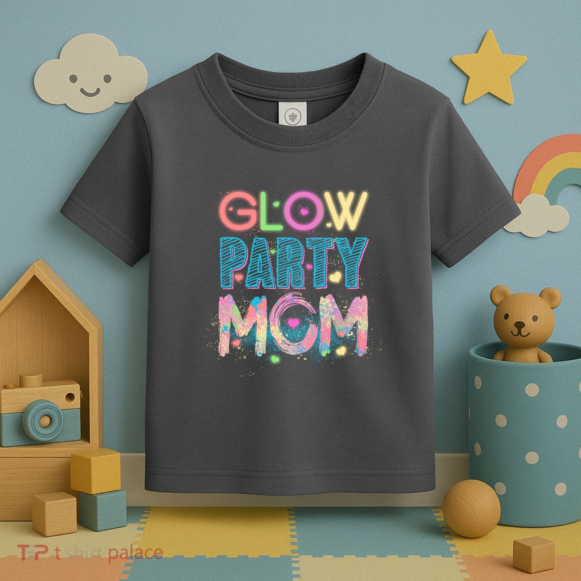 Funny Cute Glow Party Mom Toddler T-Shirt