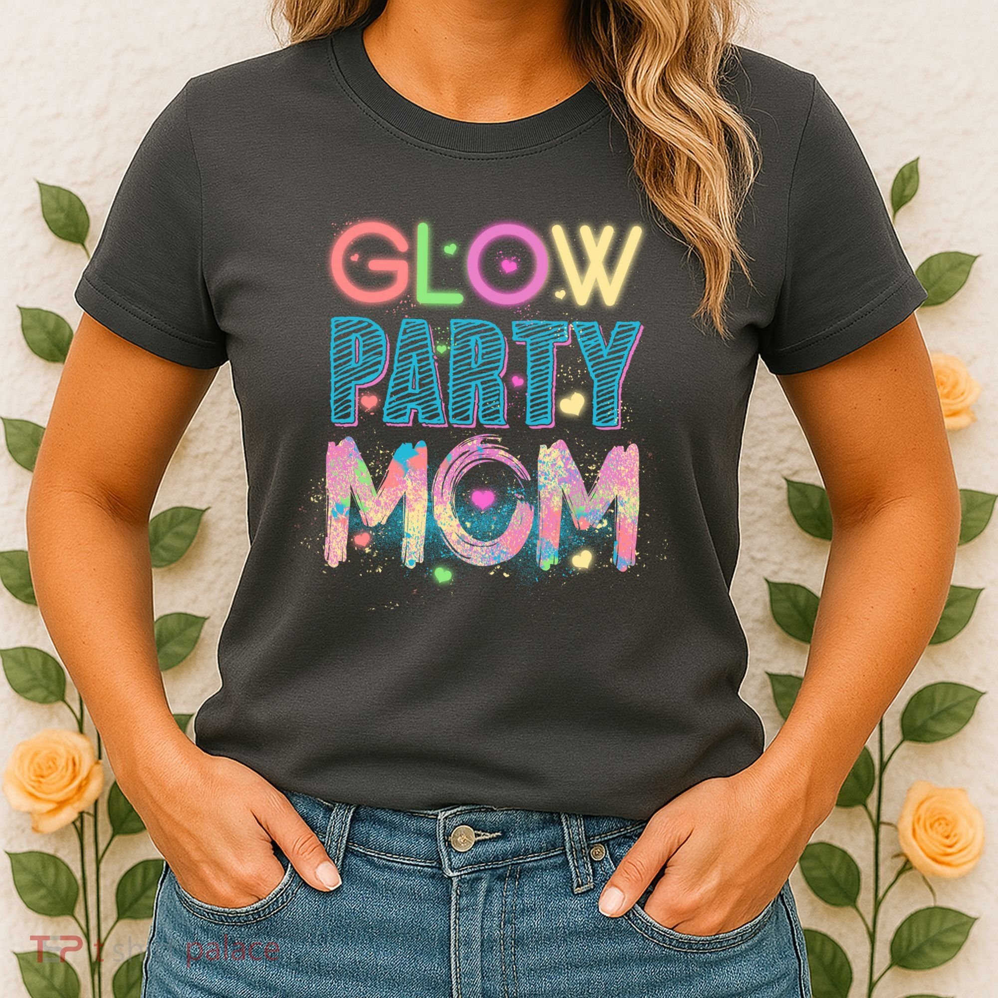 Funny Cute Glow Party Mom Women's T-Shirt
