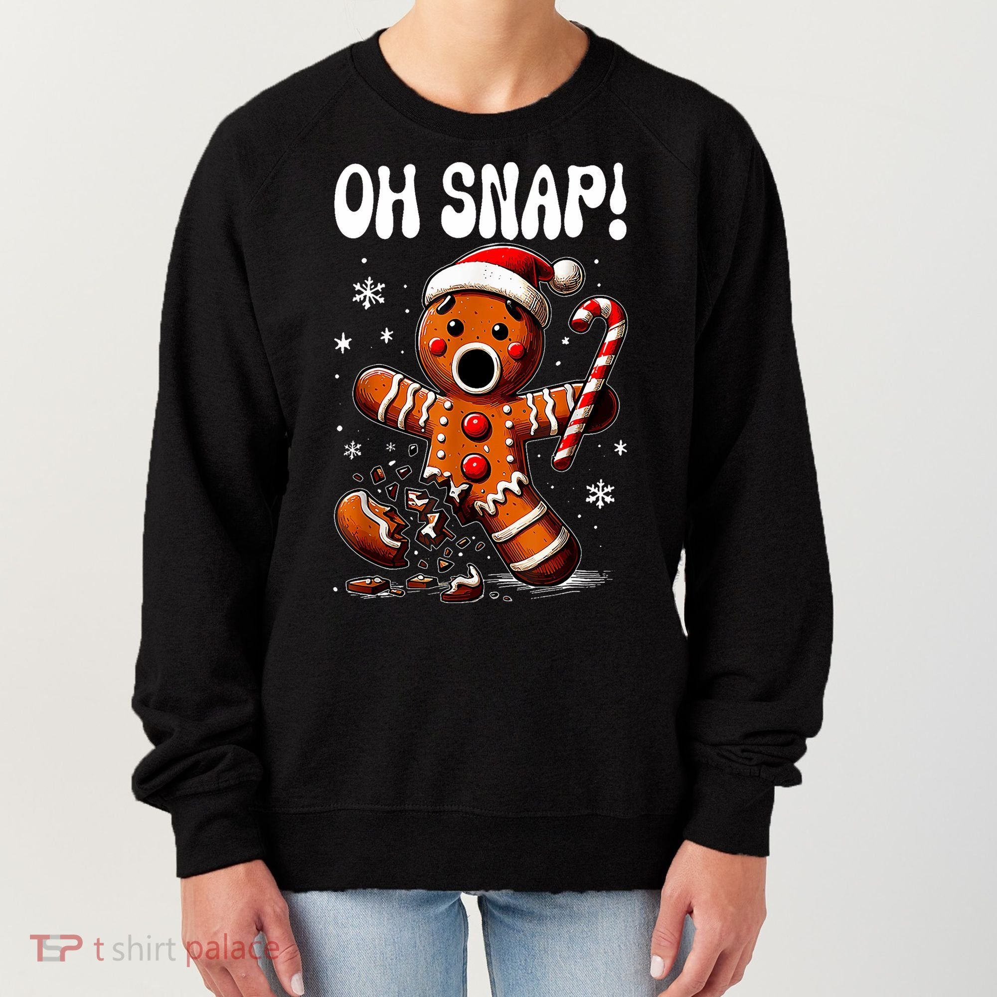 Funny Christmas Gingerbread Man Oh Snap Outfit Pajama Women's Sweatshirt