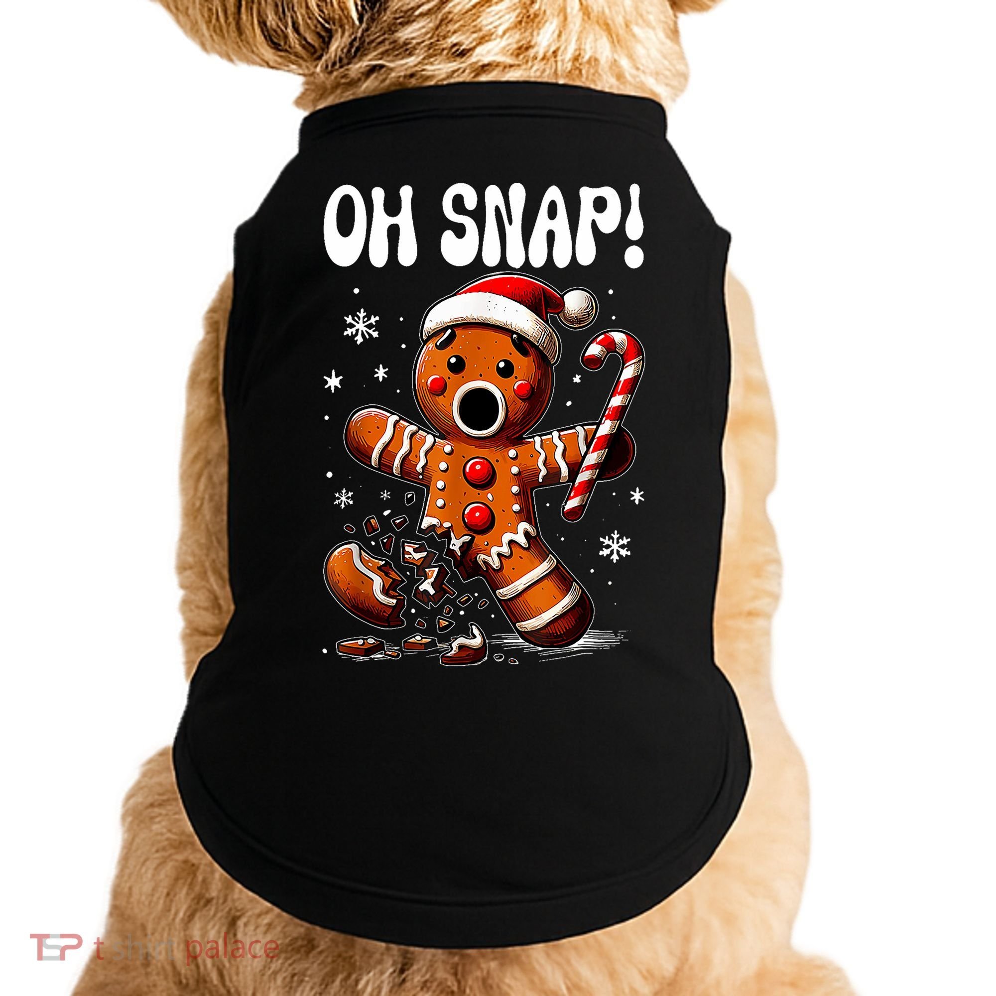 Funny Christmas Gingerbread Man Oh Snap Outfit Pajama Doggie Tank