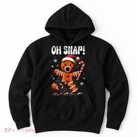 Funny Christmas Gingerbread Man Oh Snap Outfit Pajama Hoodie thumb 0