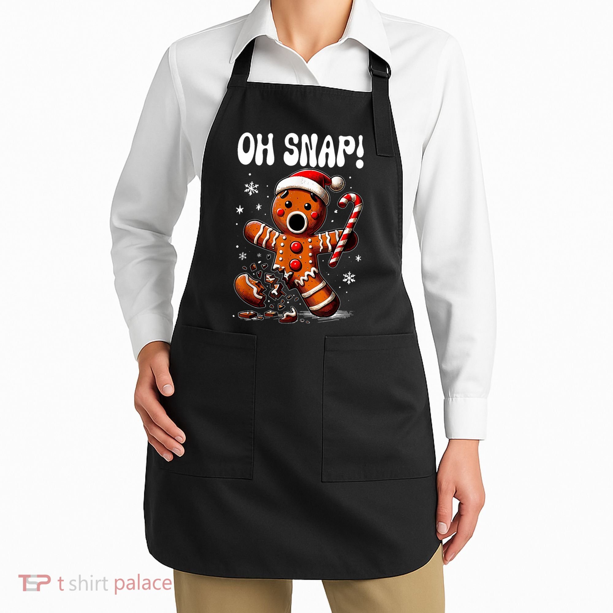 Funny Christmas Gingerbread Man Oh Snap Outfit Pajama Apron