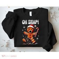 Funny Christmas Gingerbread Man Oh Snap Outfit Pajama Sweatshirt thumb 2