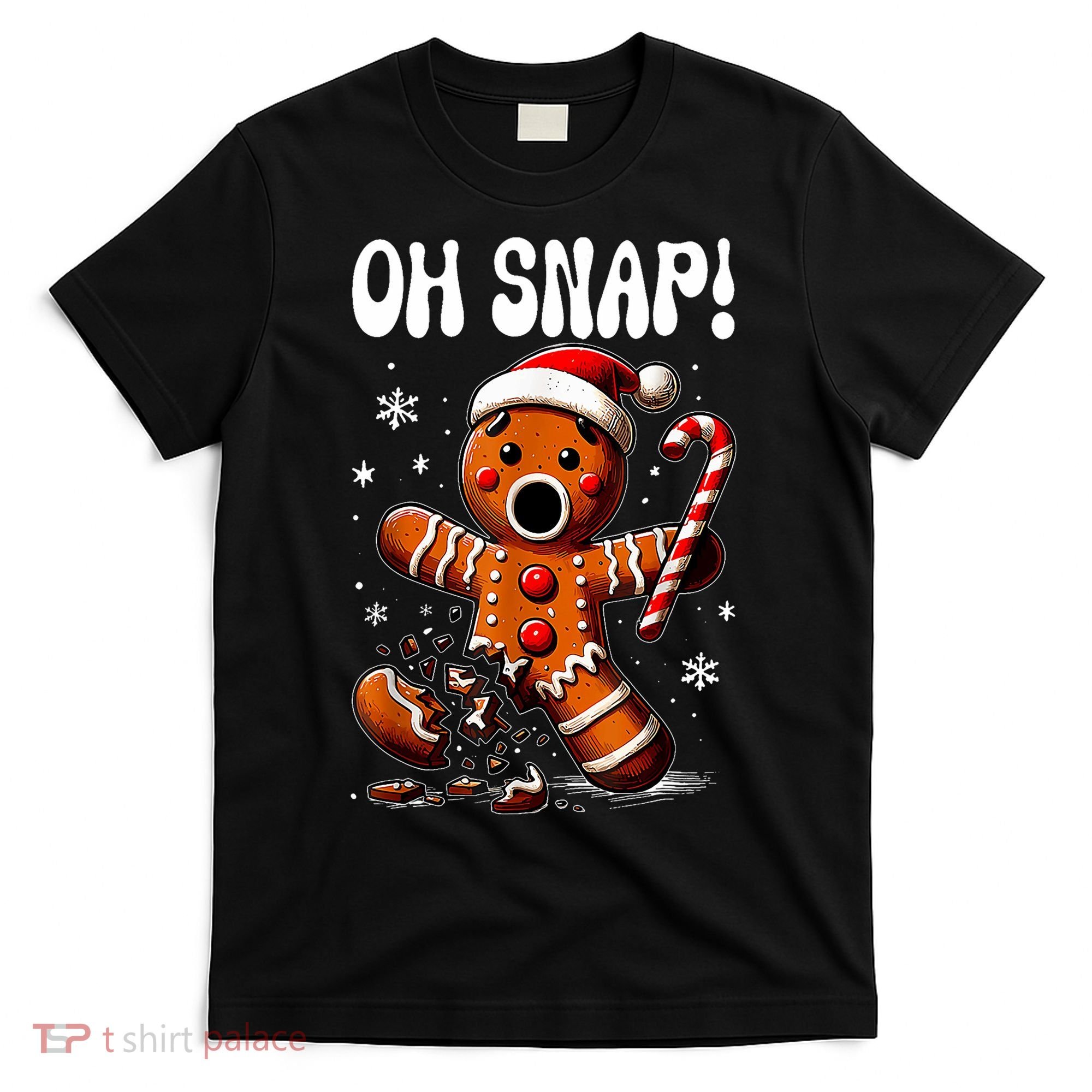 Funny Christmas Gingerbread Man Oh Snap Outfit Pajama T-Shirt
