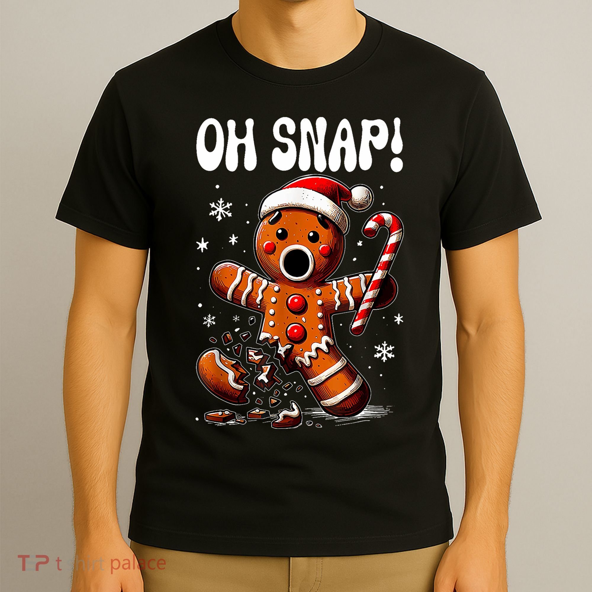 Funny Christmas Gingerbread Man Oh Snap Outfit Pajama T-Shirt