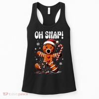 Funny Christmas Gingerbread Man Oh Snap Outfit Pajama Women's Tank Top thumb 0