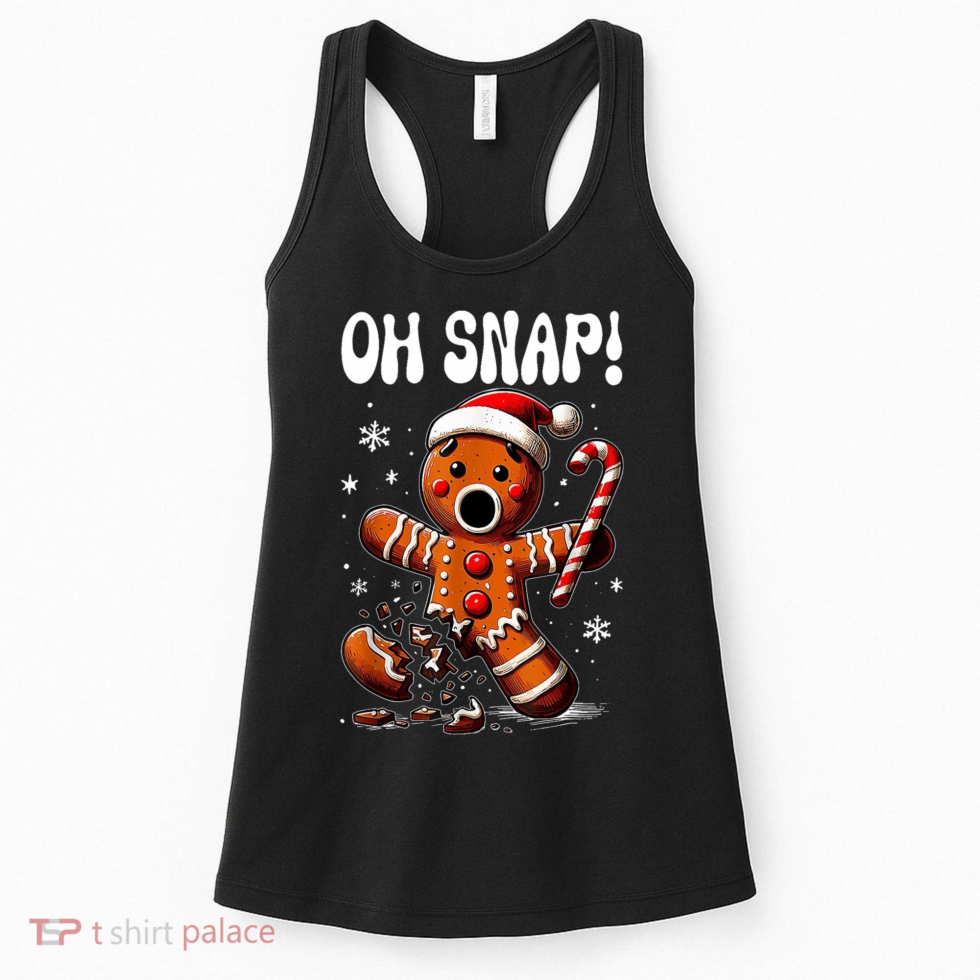 Funny Christmas Gingerbread Man Oh Snap Outfit Pajama Women's Tank Top