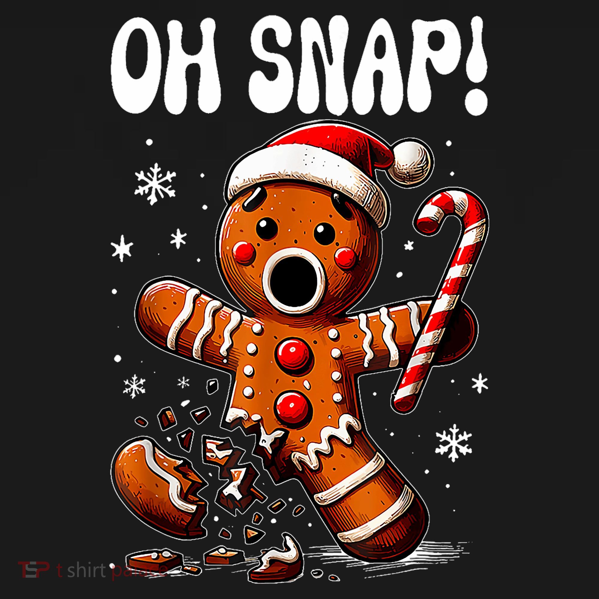 Funny Christmas Gingerbread Man Oh Snap Outfit Pajama Women's Tank Top