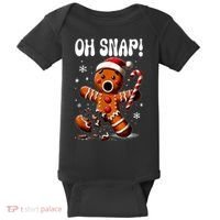 Funny Christmas Gingerbread Man Oh Snap Outfit Pajama Baby Bodysuit thumb 0