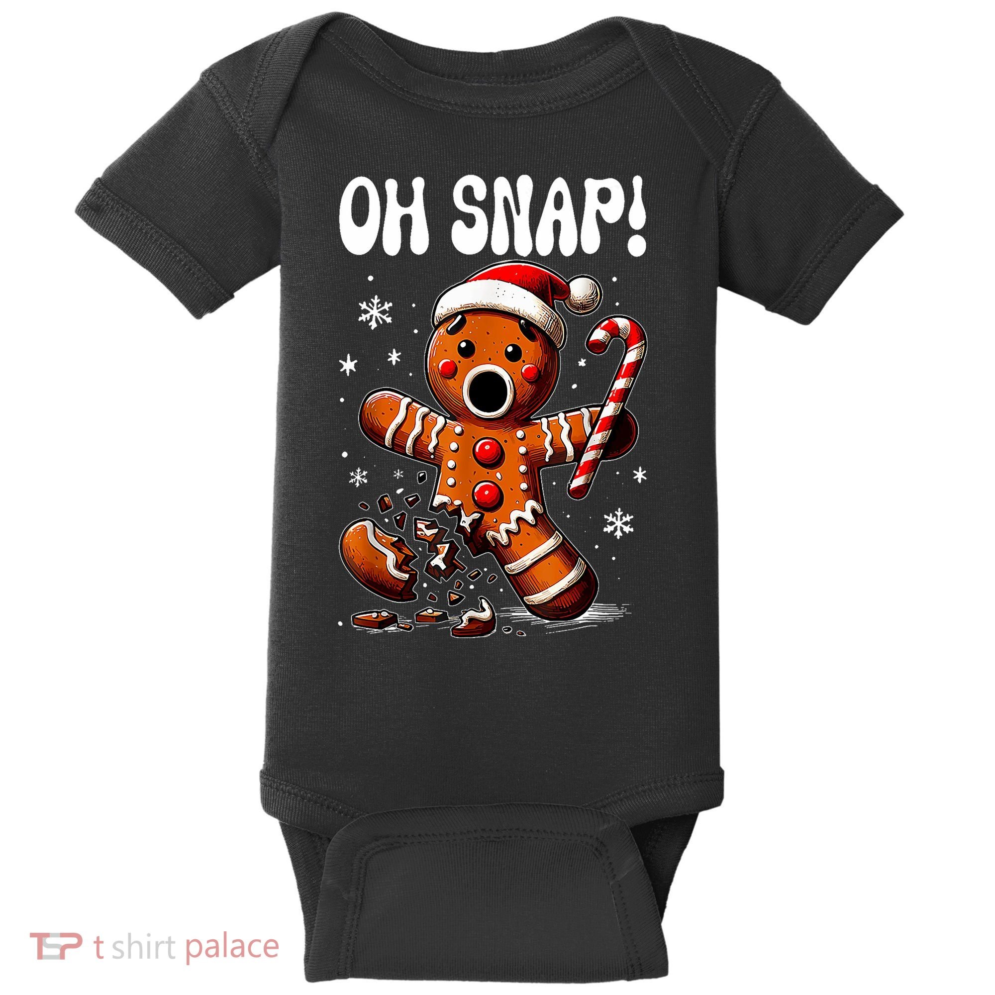 Funny Christmas Gingerbread Man Oh Snap Outfit Pajama Baby Bodysuit