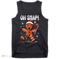 Funny Christmas Gingerbread Man Oh Snap Outfit Pajama Tank Top thumb 0