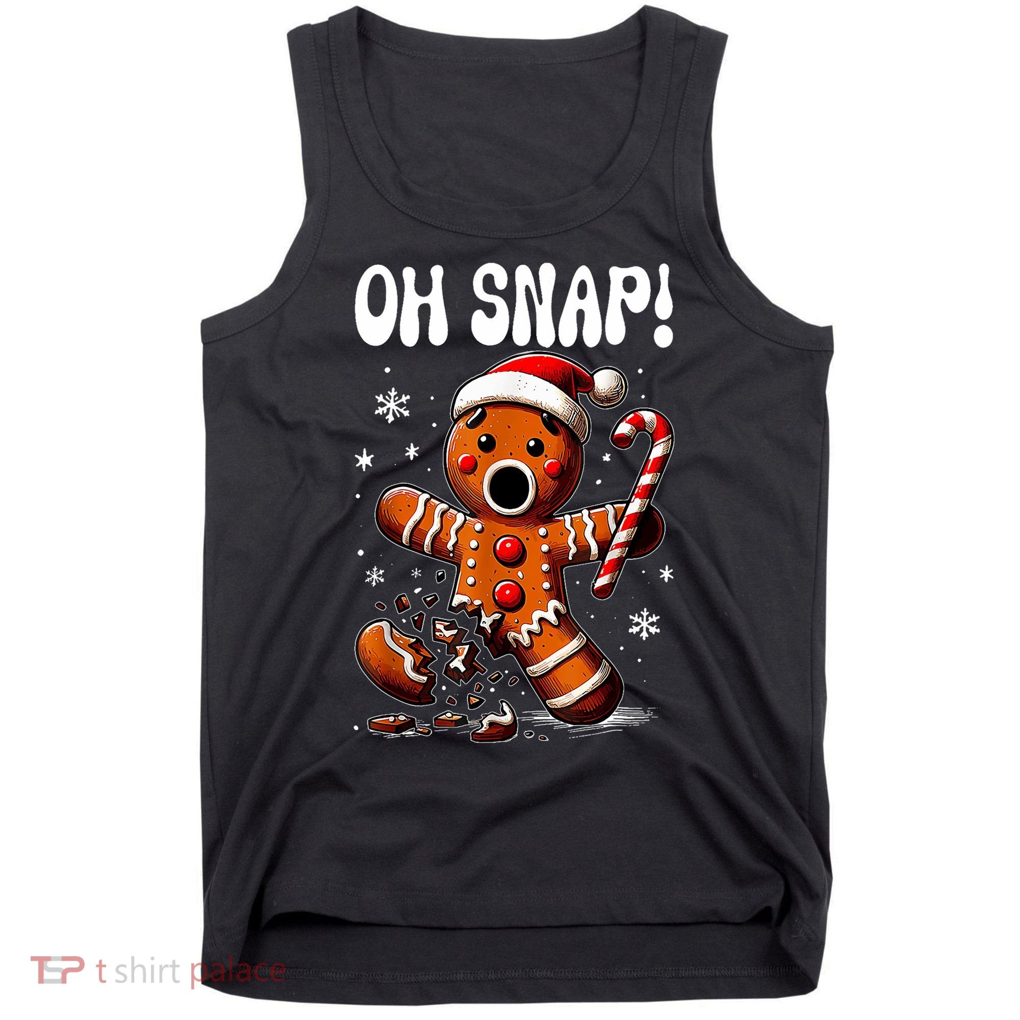Funny Christmas Gingerbread Man Oh Snap Outfit Pajama Tank Top