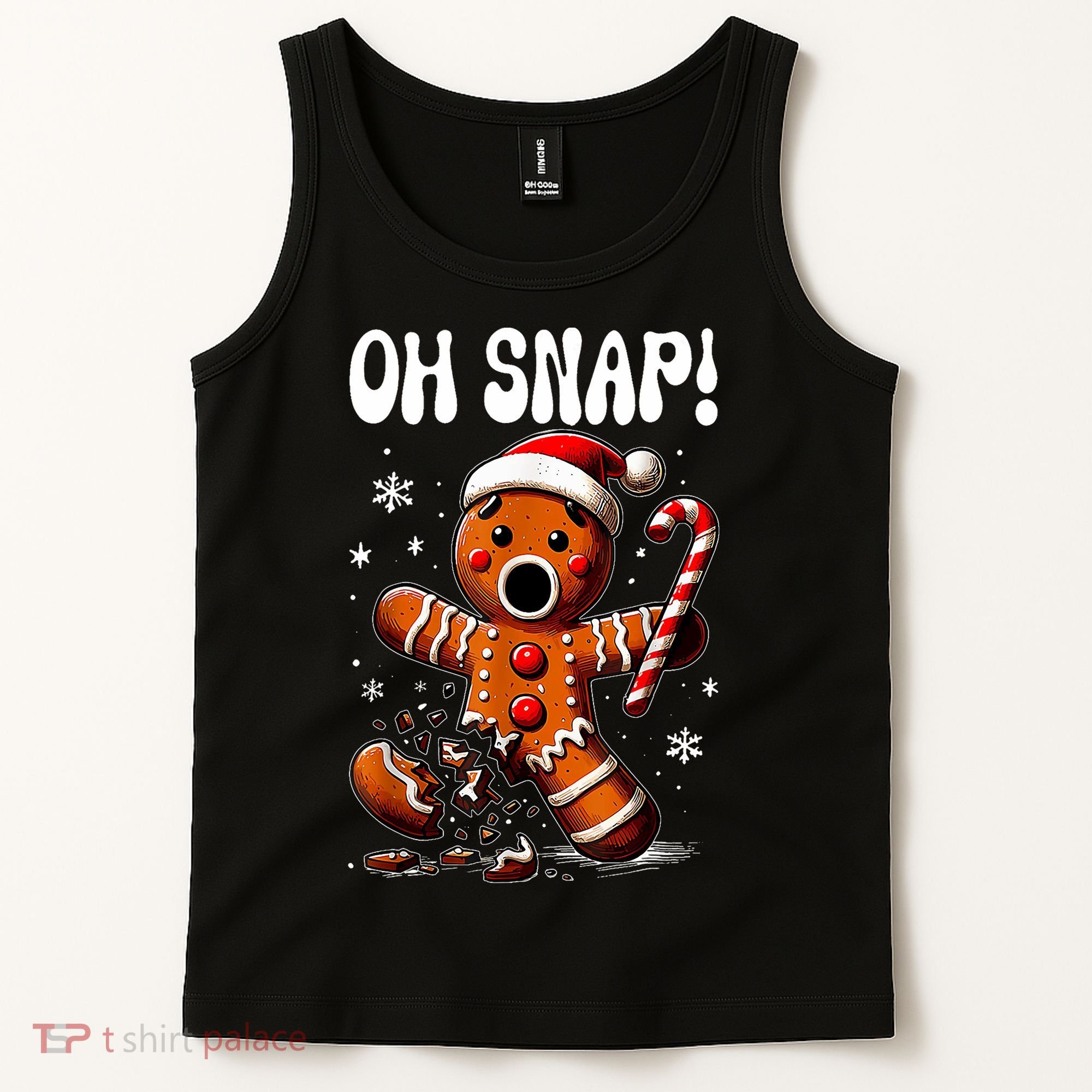 Funny Christmas Gingerbread Man Oh Snap Outfit Pajama Tank Top