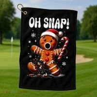 Funny Christmas Gingerbread Man Oh Snap Outfit Pajama Golf Towel thumb 1
