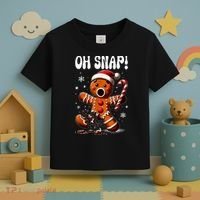 Funny Christmas Gingerbread Man Oh Snap Outfit Pajama Toddler T-Shirt thumb 3