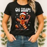 Funny Christmas Gingerbread Man Oh Snap Outfit Pajama Women's T-Shirt thumb 2