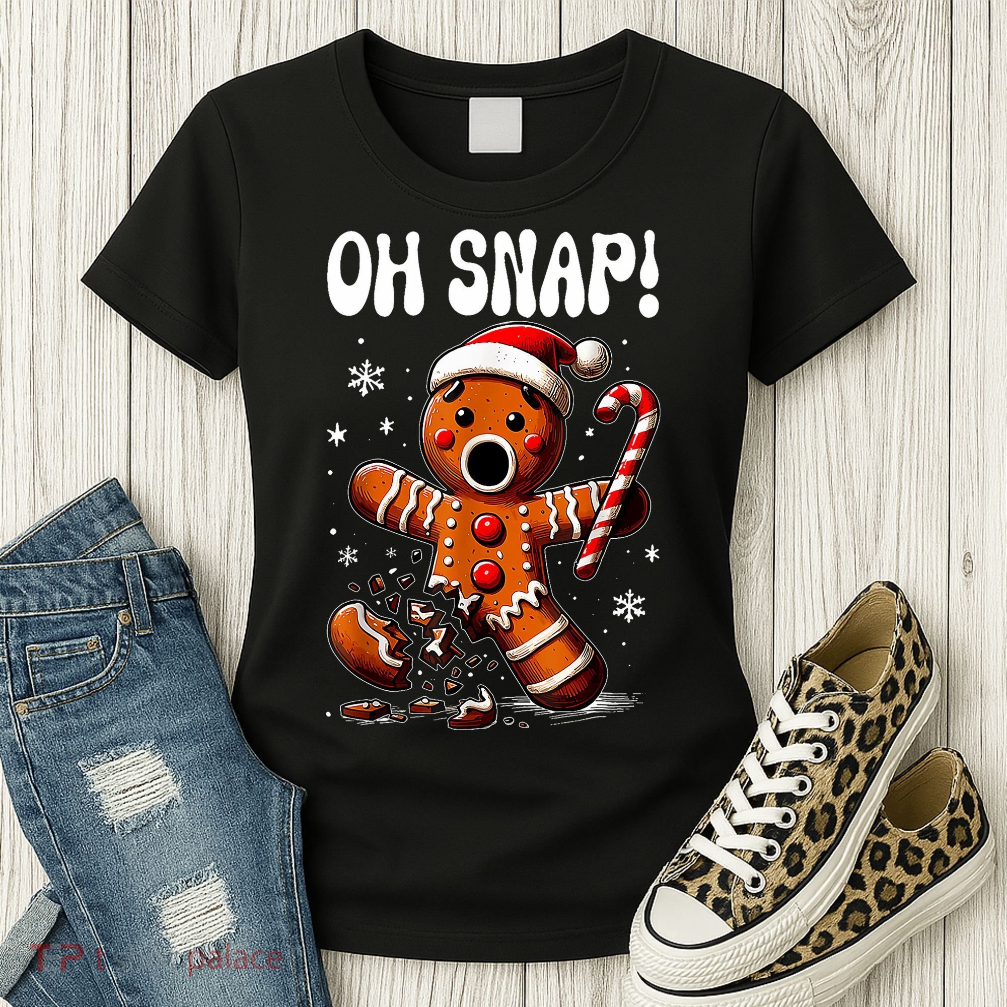 Funny Christmas Gingerbread Man Oh Snap Outfit Pajama Women's T-Shirt