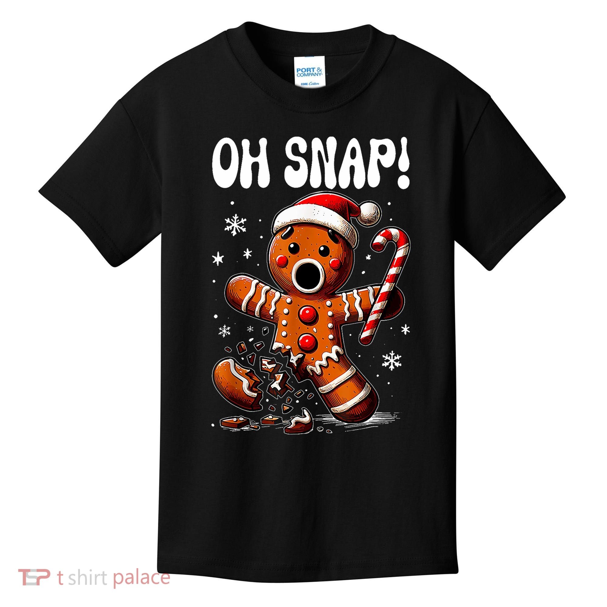 Funny Christmas Gingerbread Man Oh Snap Outfit Pajama Kids T-Shirt