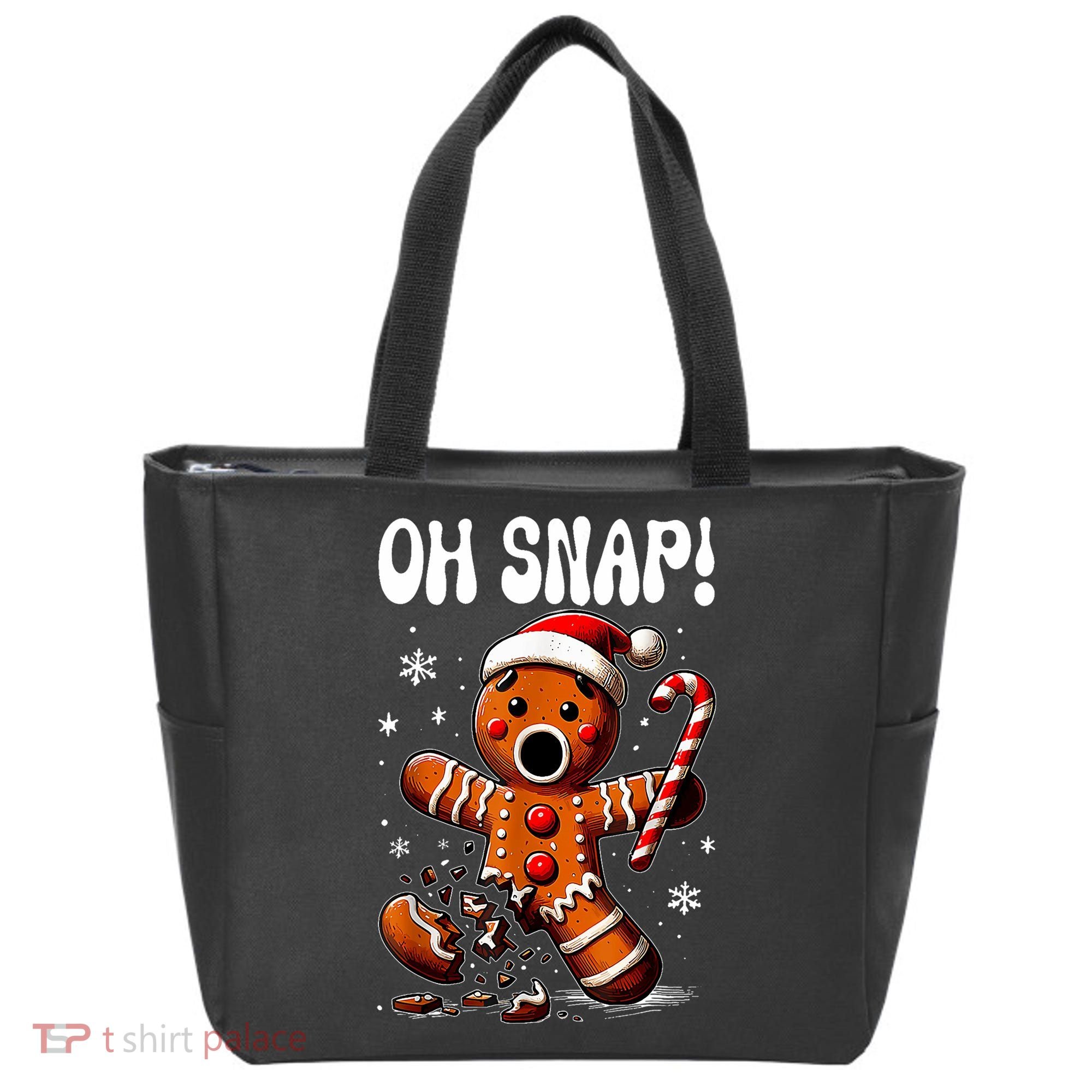 Funny Christmas Gingerbread Man Oh Snap Outfit Pajama Tote Bag