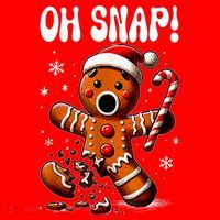 Funny Christmas Gingerbread Man Oh Snap Outfit Pajama Santa Hat thumb 1