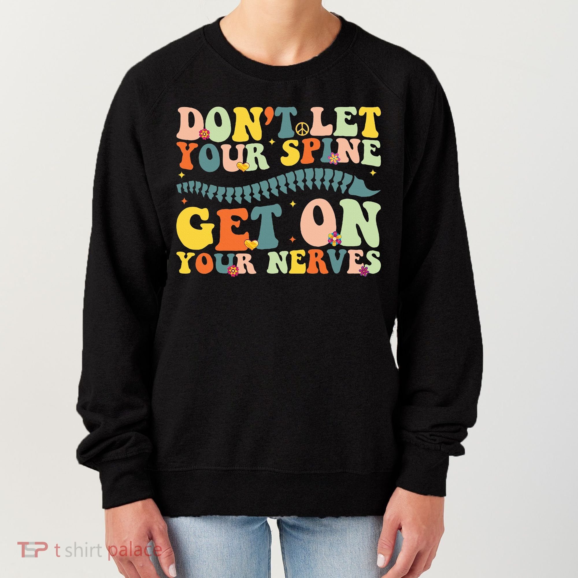 Funny Chiropractor Groovy Spine Doctor Of Chiropractic Women's Sweatshirt