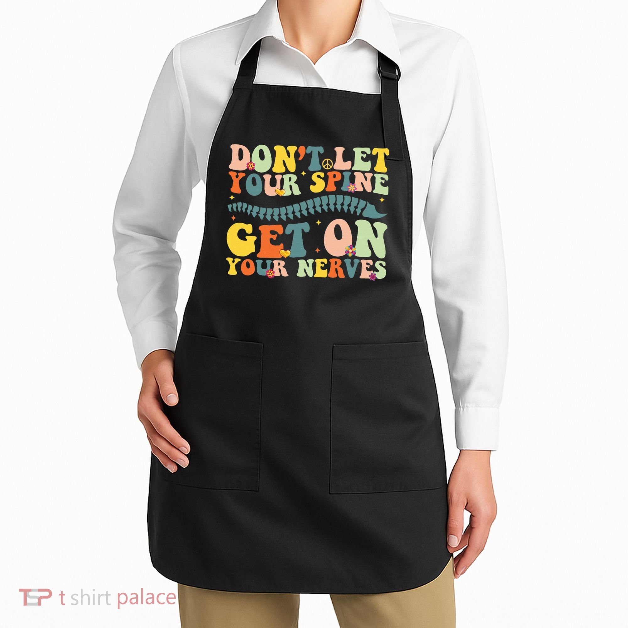 Funny Chiropractor Groovy Spine Doctor Of Chiropractic Apron