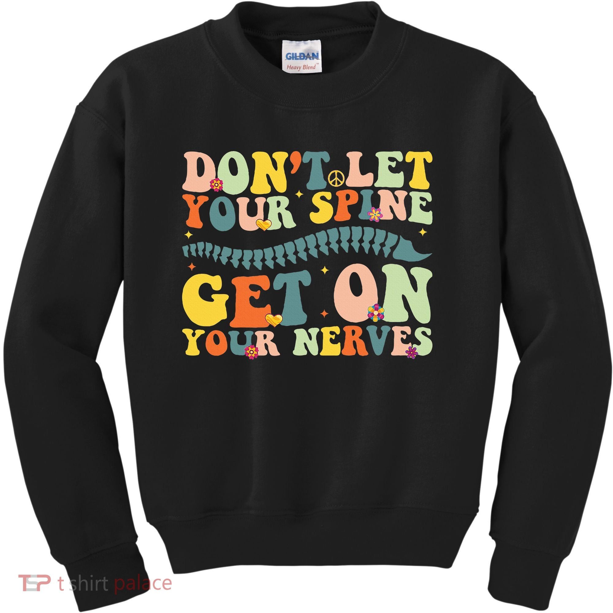 Funny Chiropractor Groovy Spine Doctor Of Chiropractic Kids Sweatshirt
