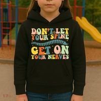 Funny Chiropractor Groovy Spine Doctor Of Chiropractic Kids Hoodie thumb 3
