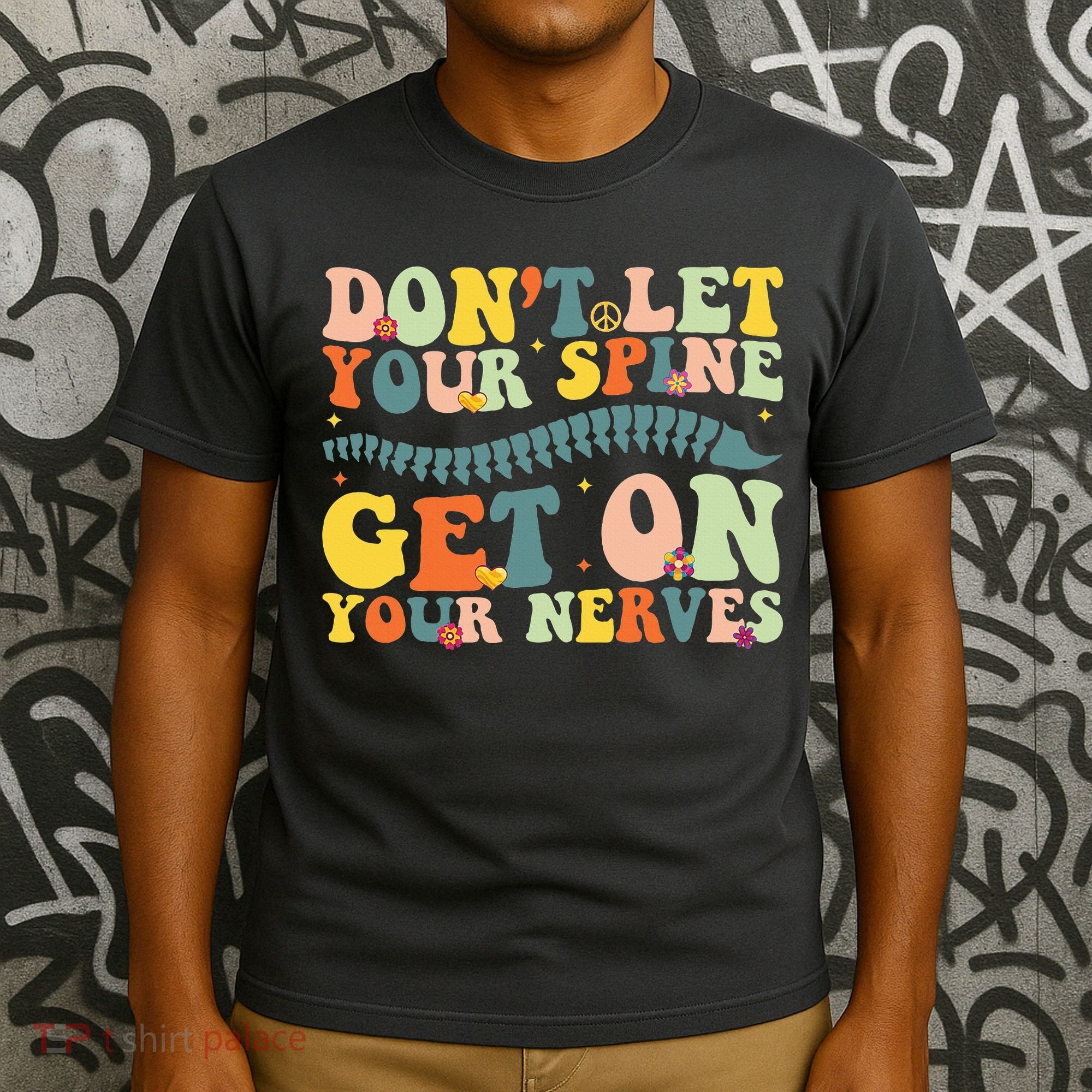 Funny Chiropractor Groovy Spine Doctor Of Chiropractic T-Shirt