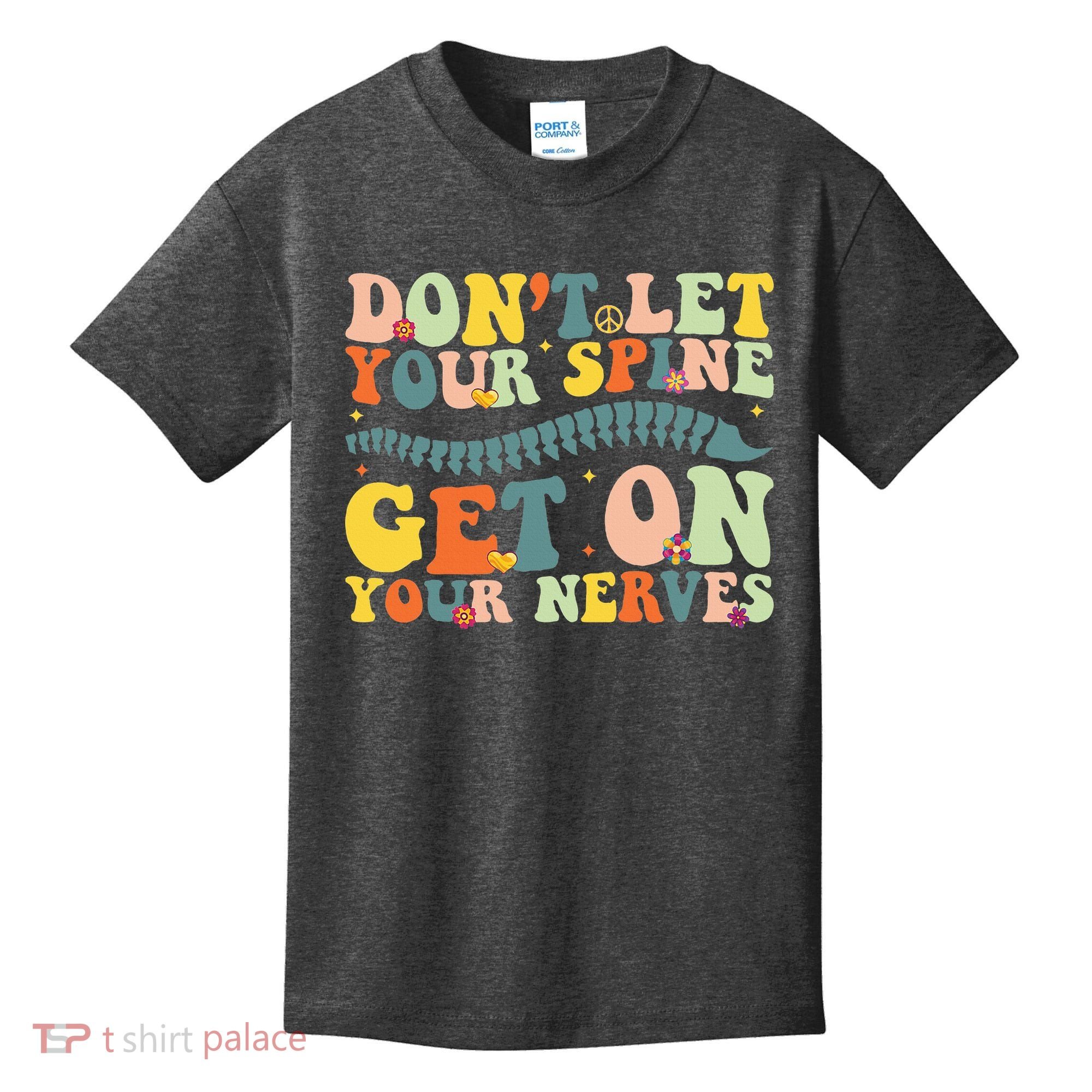 Funny Chiropractor Groovy Spine Doctor Of Chiropractic Kids T-Shirt
