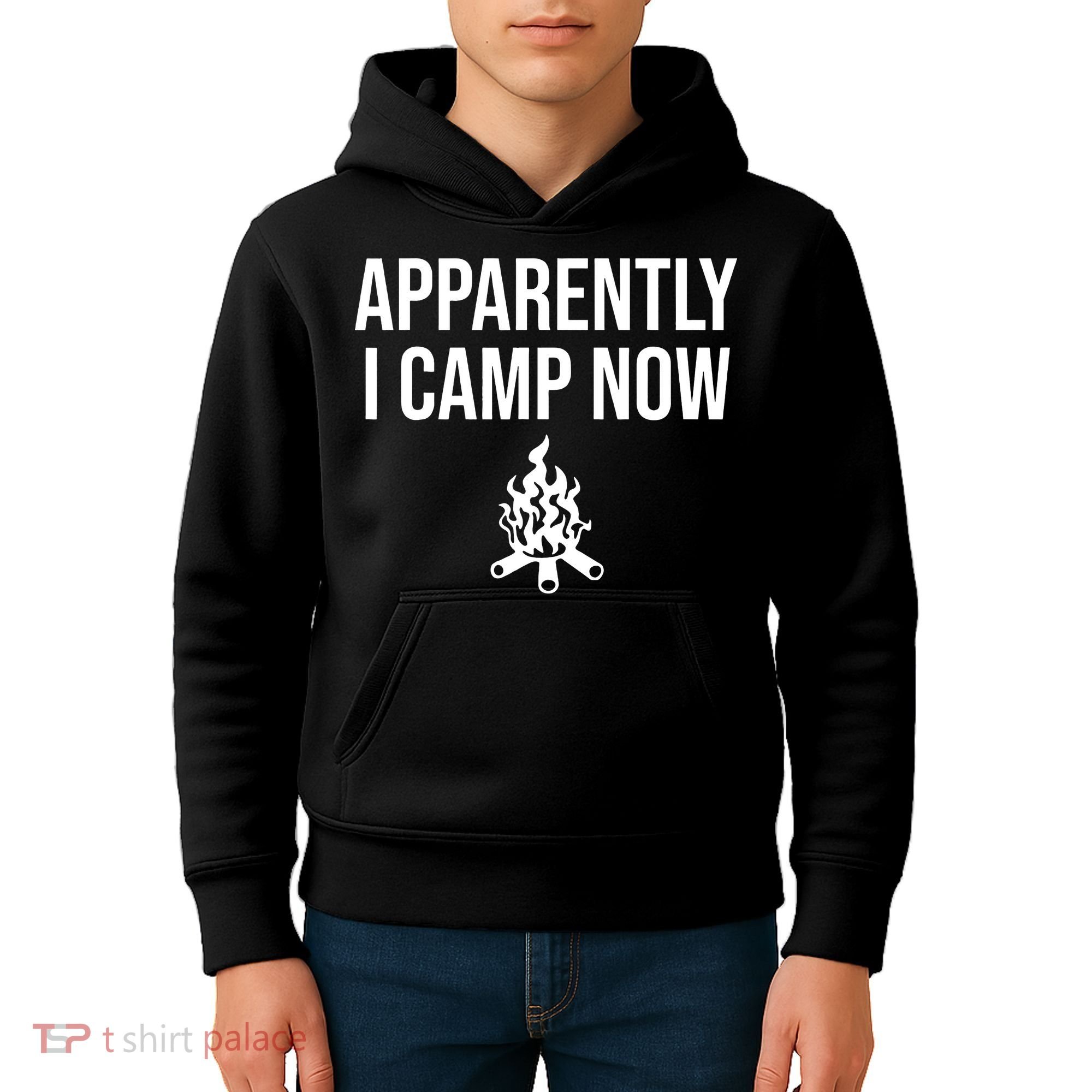 Funny Camping Gifts For  Or Teens Apparently I Camp Now Kids Hoodie